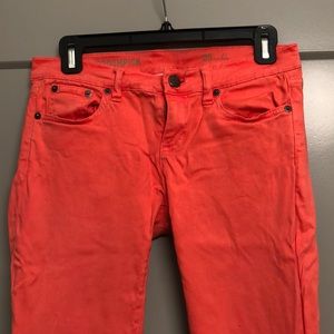 Coral skinny jeans